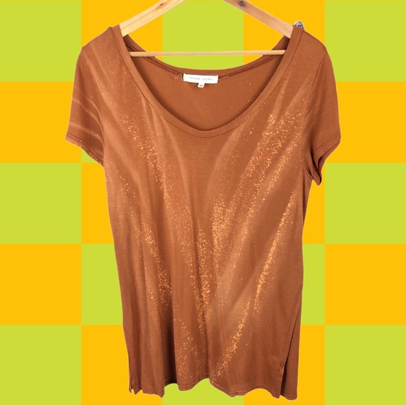 Buckle Gilded Intent Splattered Bleach Dyed Split Short Sleeve Relaxed Shirt XS - Picture 8 of 8